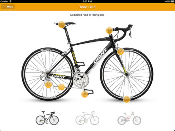 Instale o aplicativo Bike Doctor em seu iPhone, Em seguida, selecione a parte de sua bike que apresenta problema e verifique seus possíveis reparos
