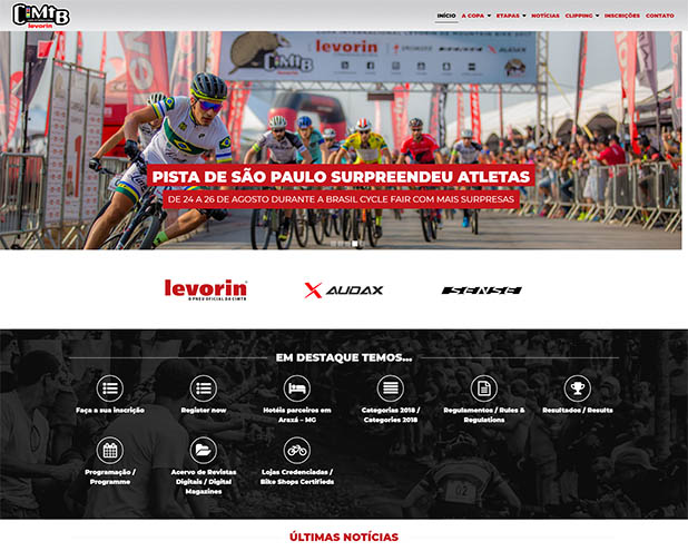 Reprodução da primeira página do novo site da CIMTB